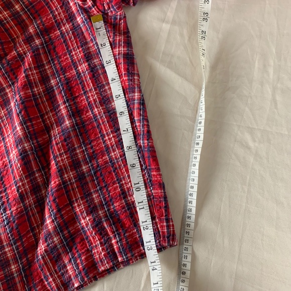 Erika Size Large Plaid Cotton Pull-On Pedal Pusher Pants ~ Red/Blue - Picture 5 of 7